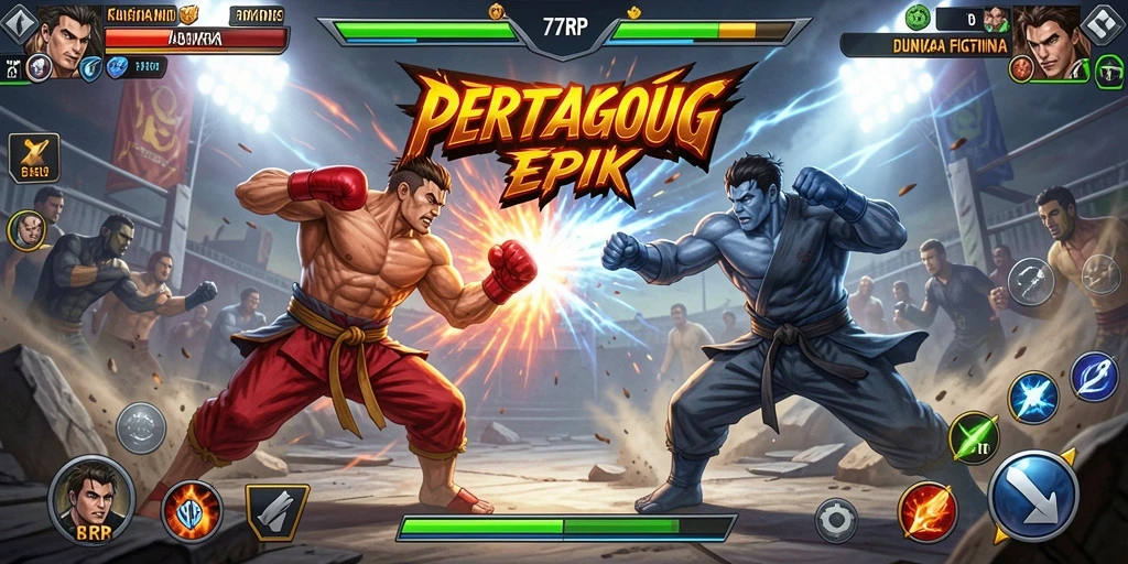 Screenshot gameplay 77RP yang menampilkan pertarungan seru.