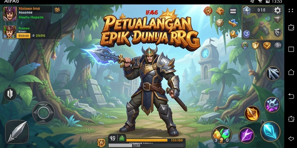 Screenshot AIFA66 menampilkan pertarungan seru antar karakter RPG.