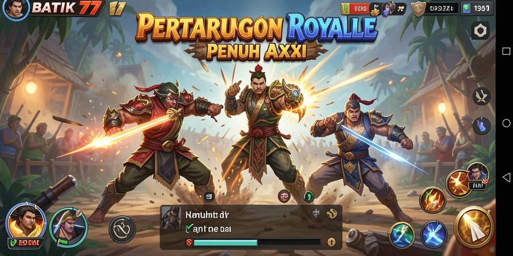 Screenshot gameplay yang menampilkan aksi seru dalam pertempuran Battle Royale.