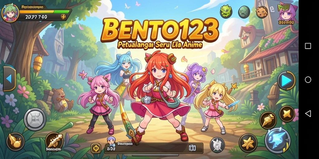 Tampilan gameplay menarik dari BENTO123 dengan karakter anime.