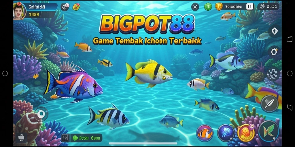 Tampilan gameplay seru dari BIGPOT88 dengan berbagai ikan untuk ditangkap.