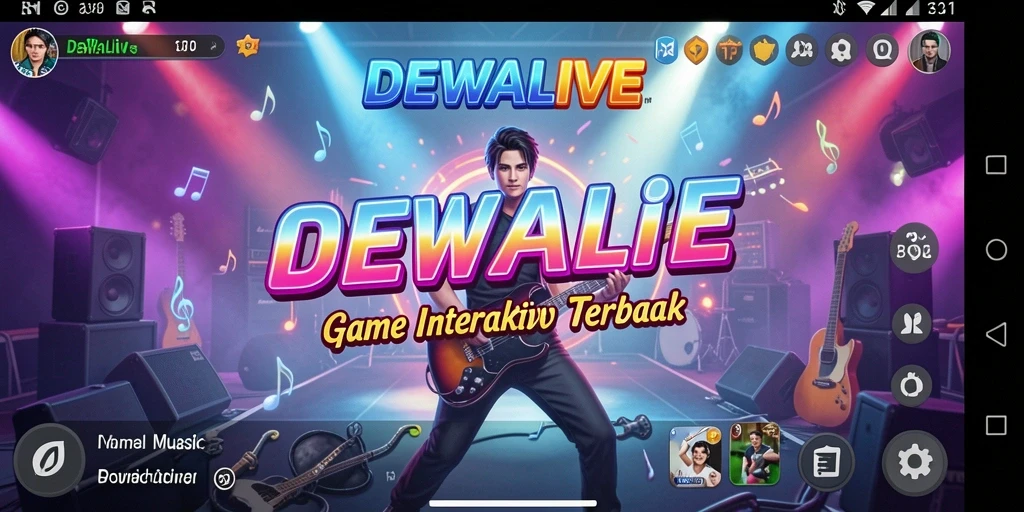 Screenshot gameplay DEWALIVE yang menampilkan irama musik interaktif.