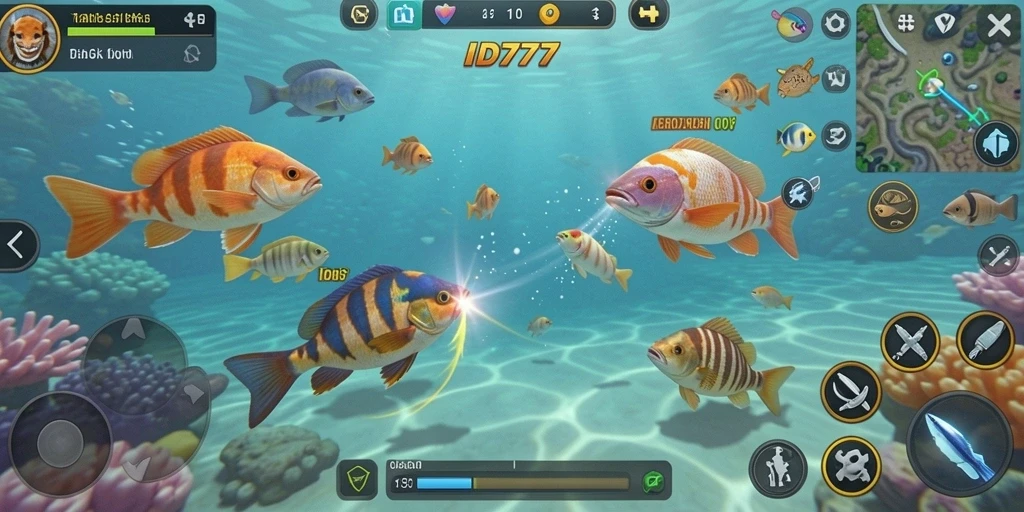 Tampilan gameplay <strong>ID777</strong> yang menarik saat berburu ikan.
