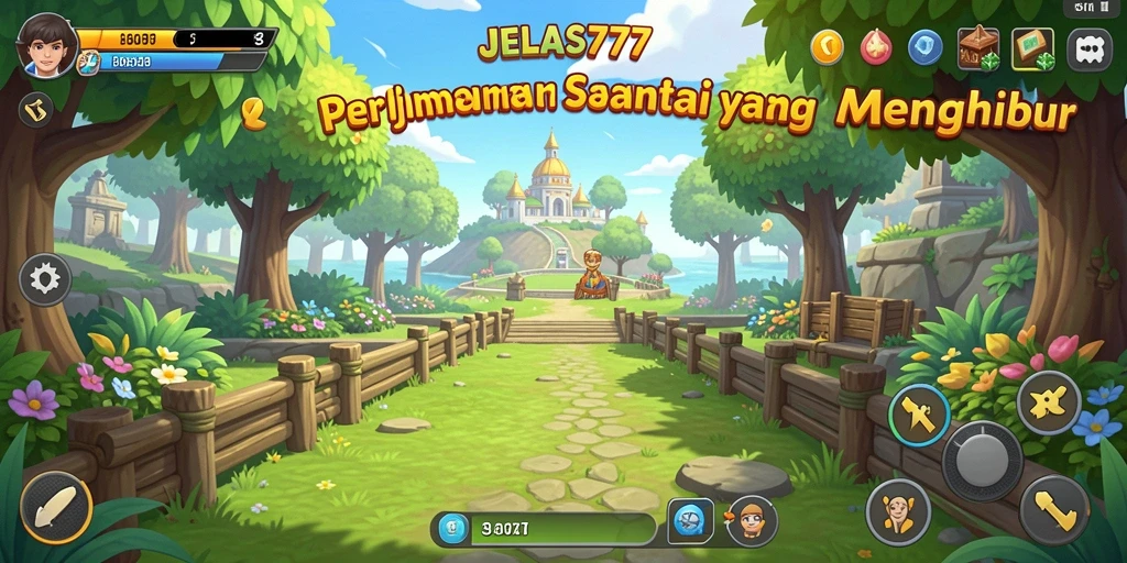 Tampilan gameplay JELAS777 yang menghibur dan penuh warna.