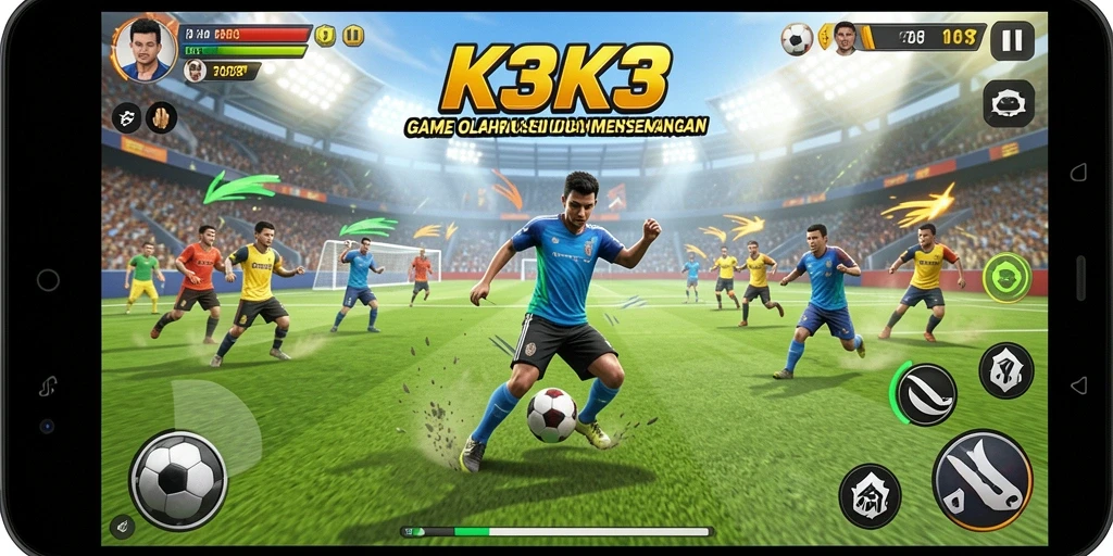 Tampilan gameplay K3K3 yang menarik saat pertandingan olahraga.