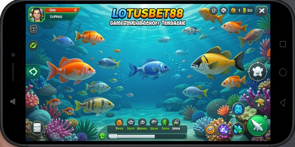 Tampilan gameplay seru LOTUSBET88 dengan aksi Tembak Ikan.