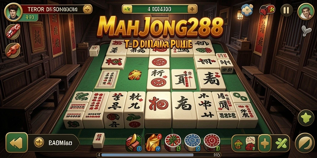 Tampilan gameplay seram dengan puzzle menantang di MAHJONG288.