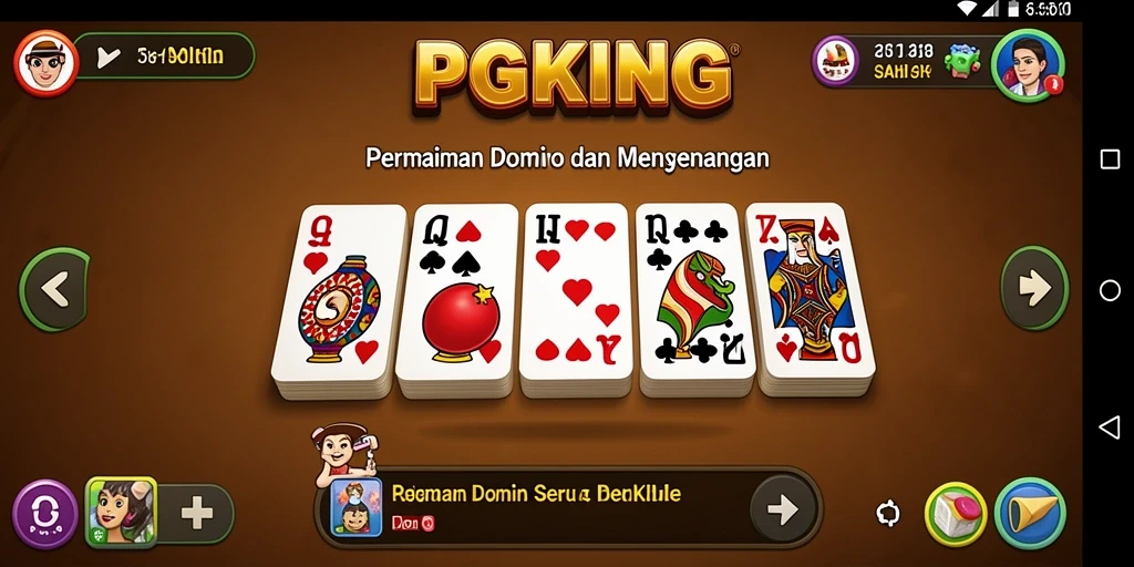 Screenshot PGKING menampilkan gameplay Domino yang seru dan interaktif.