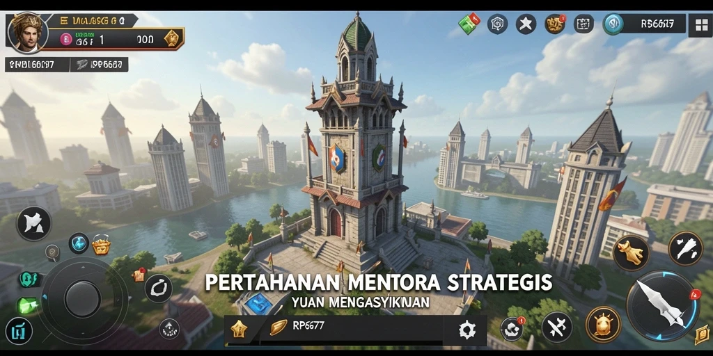 Screenshot utama RP6677 menampilkan aksi seru dalam game Tower Defense.