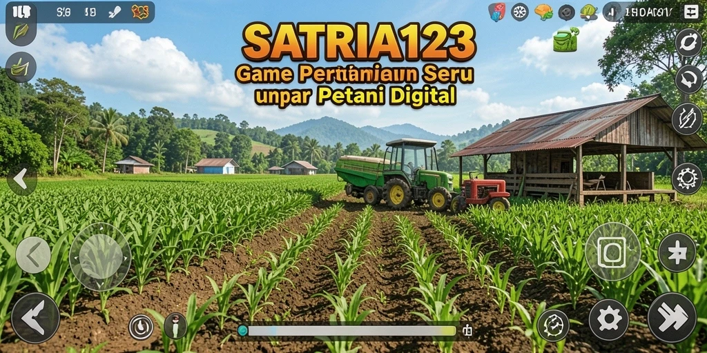 Screenshot gameplay SATRIA123 yang menunjukkan aktivitas bertani.