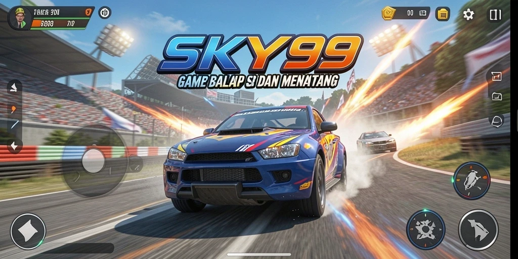 Tangkapan layar dari gameplay balap yang mendebarkan di SKY99.
