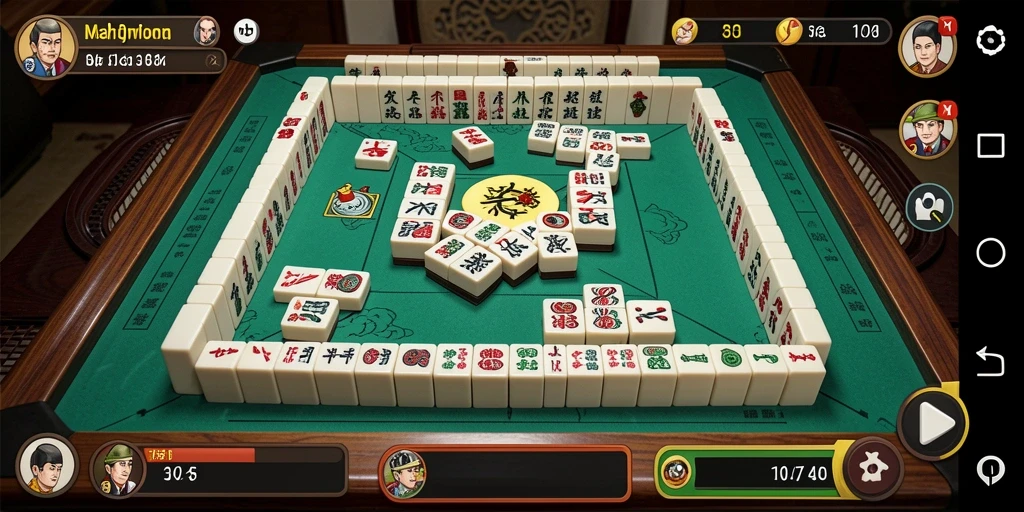 Tampilan gameplay V21 yang mengasyikkan dalam permainan Mahjong.