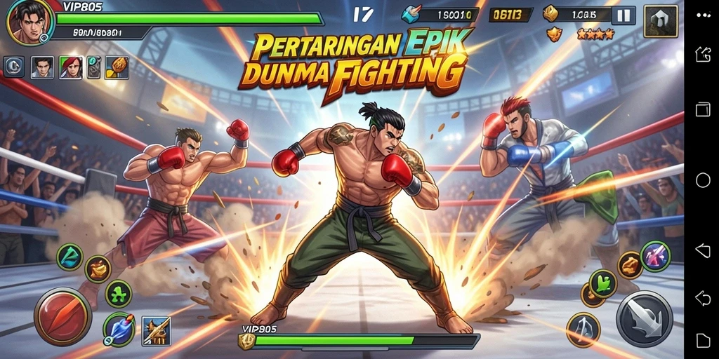 Tampilan gameplay VIP805 yang seru dalam pertarungan Fighting.